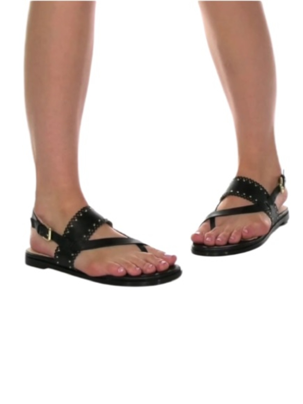 Cole Haan Anica Scallop Thong Sandal Black Size 7